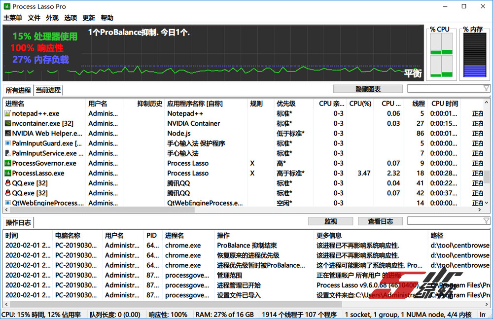 功能全面的进程管理 Process Lasso Pro 2.5.0.25 中文版