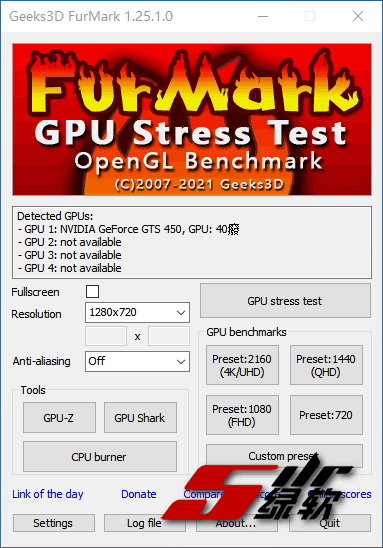 GPU压力测试/OPENGL基准测 FurMark 1.30.0 中文版