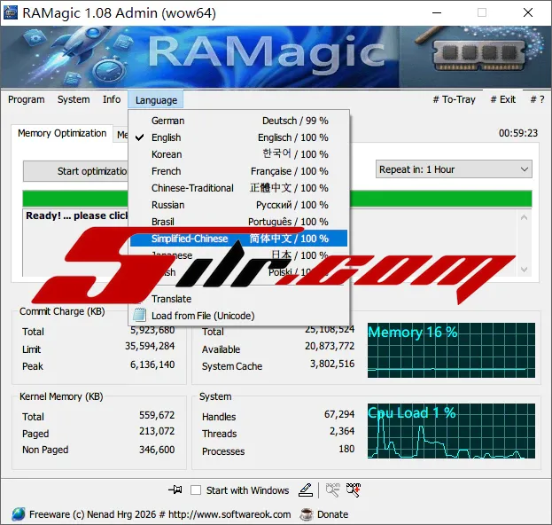 轻量级智能内存优化工具 RAMagic v1.08 中文版-图片2